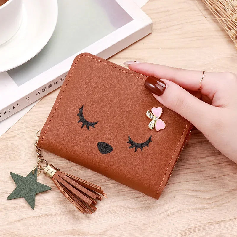 Cute Leather Coin Hand-Held Wallet