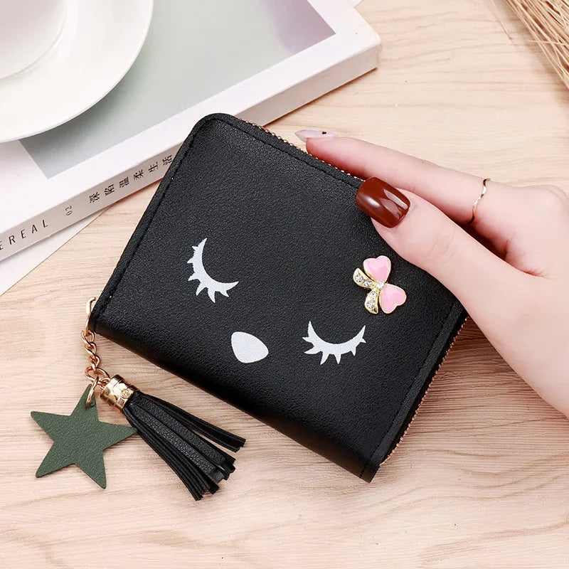 Cute Leather Coin Hand-Held Wallet