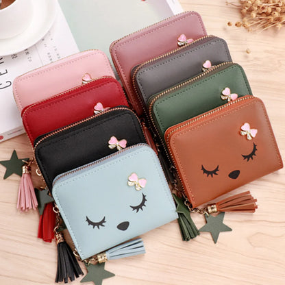 Cute Leather Coin Hand-Held Wallet