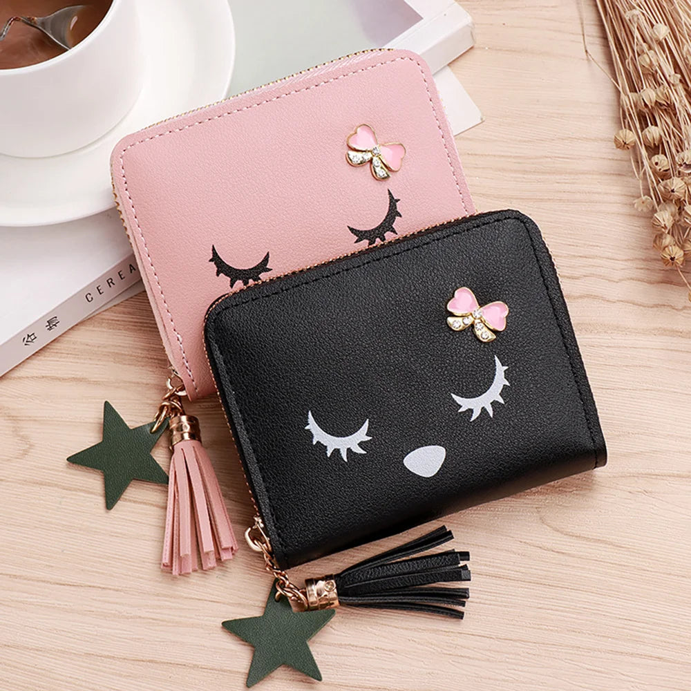 Cute Leather Coin Hand-Held Wallet