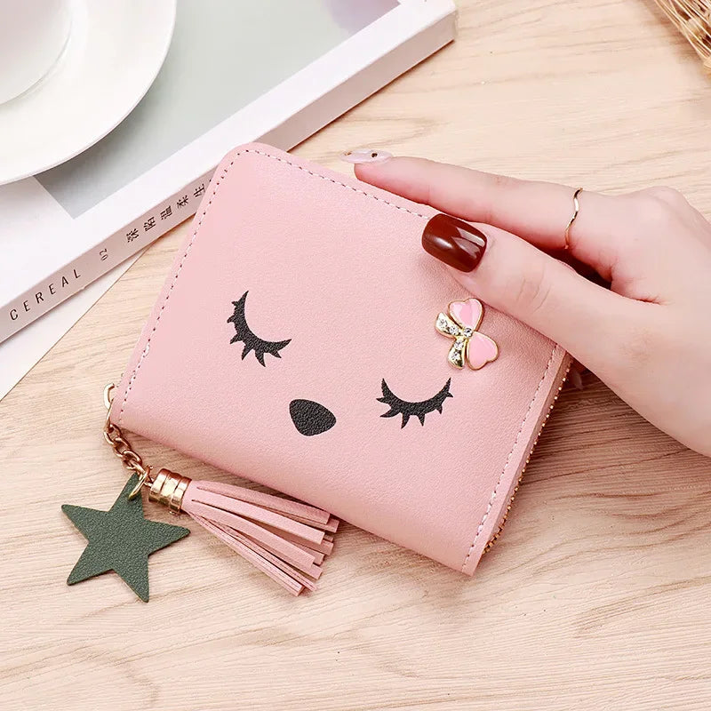 Cute Leather Coin Hand-Held Wallet